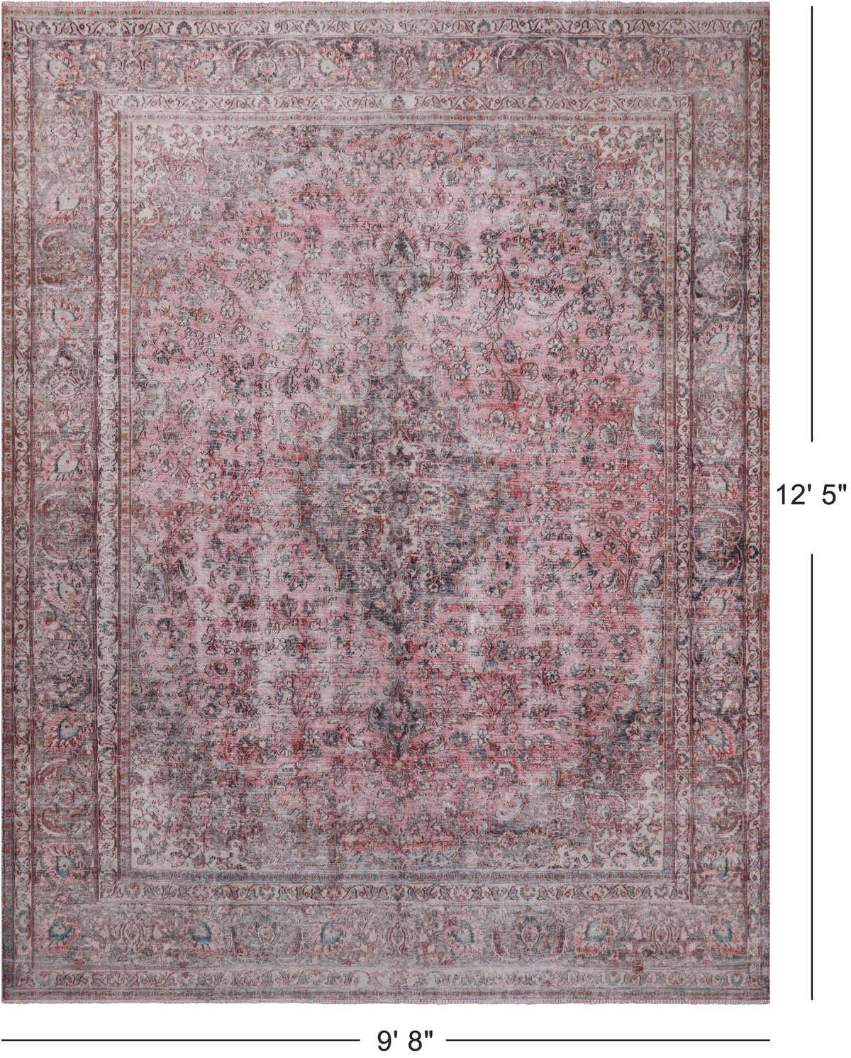 SUPER SALE Persian Vintage White Wash Handmade Wool Rug - 9' 8" X 12' 5"