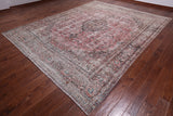 SUPER SALE Persian Vintage White Wash Handmade Wool Rug - 9' 8" X 12' 5"
