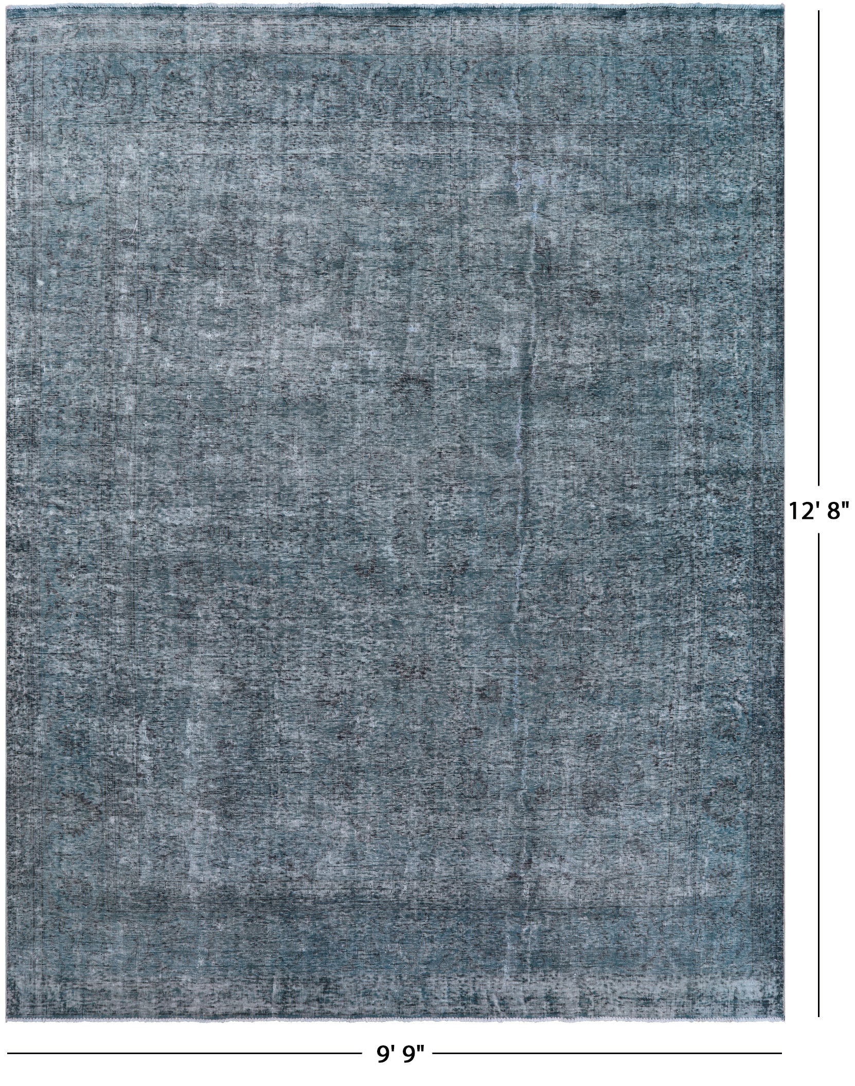 Green Persian Overdyed Hand Knotted Wool Rug - 9' 9" X 12' 8" - Golden Nile