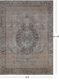SUPER SALE Persian Vintage White Wash Hand Knotted Wool Rug - 8' 5" X 11' 10"