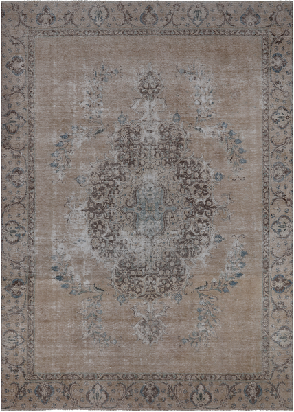 SUPER SALE Persian Vintage White Wash Hand Knotted Wool Rug - 8' 5" X 11' 10"