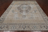 SUPER SALE Persian Vintage White Wash Hand Knotted Wool Rug - 8' 5" X 11' 10"