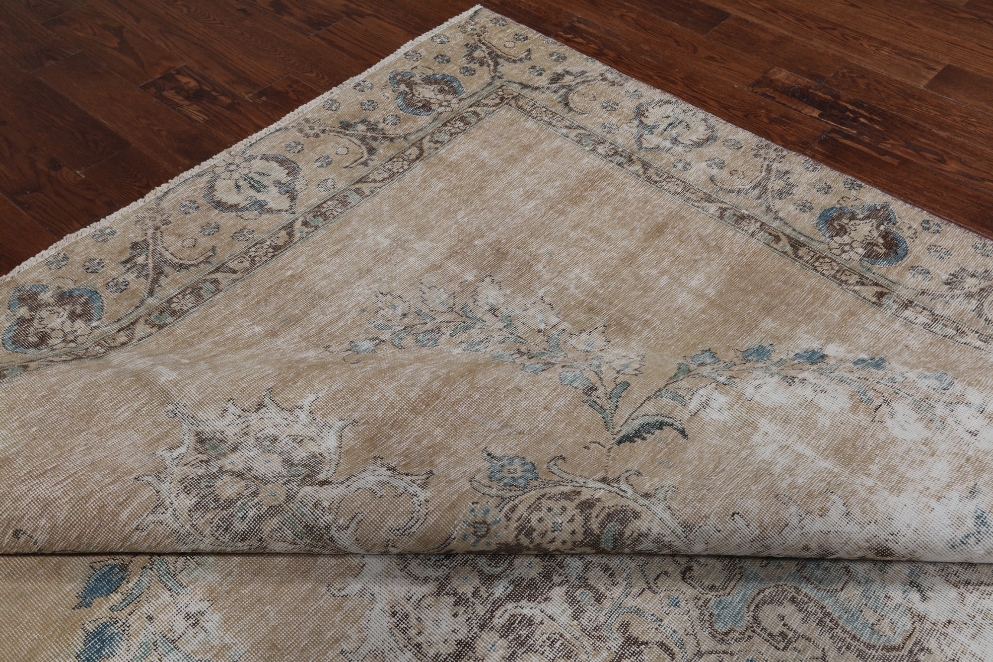 SUPER SALE Persian Vintage White Wash Hand Knotted Wool Rug - 8' 5" X 11' 10"
