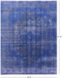 Blue Persian Overdyed Hand Knotted Wool Rug - 8' 4" X 11' 3" - Golden Nile