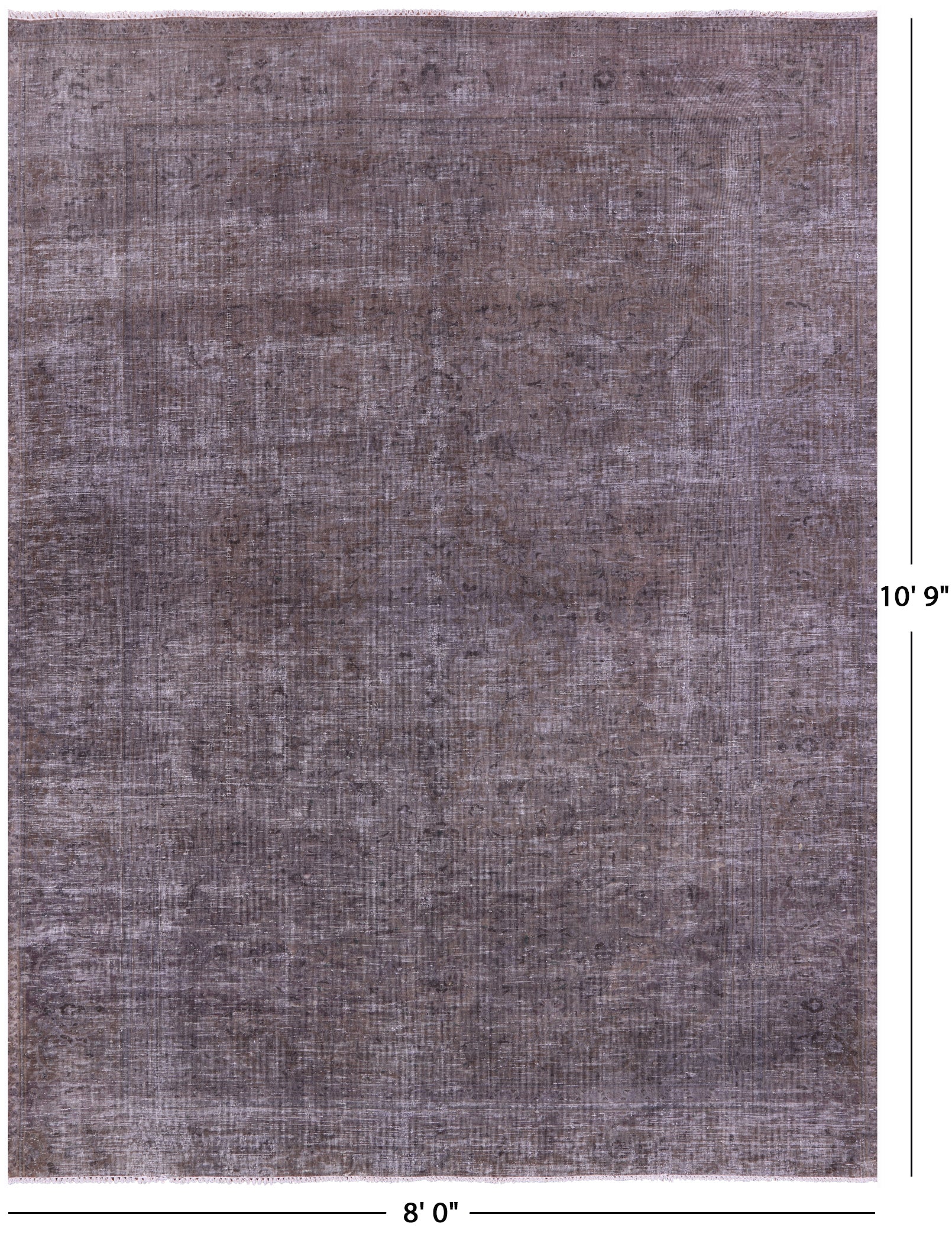 Persian Overdyed Hand Knotted Wool Rug - 8' 0" X 10' 9" - Golden Nile