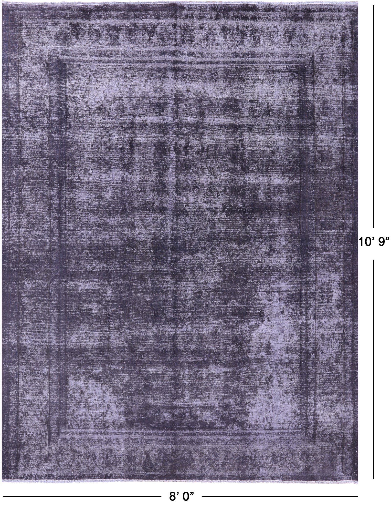 Persian Overdyed Handmade Wool Rug - 8' 0" X 10' 9" - Golden Nile
