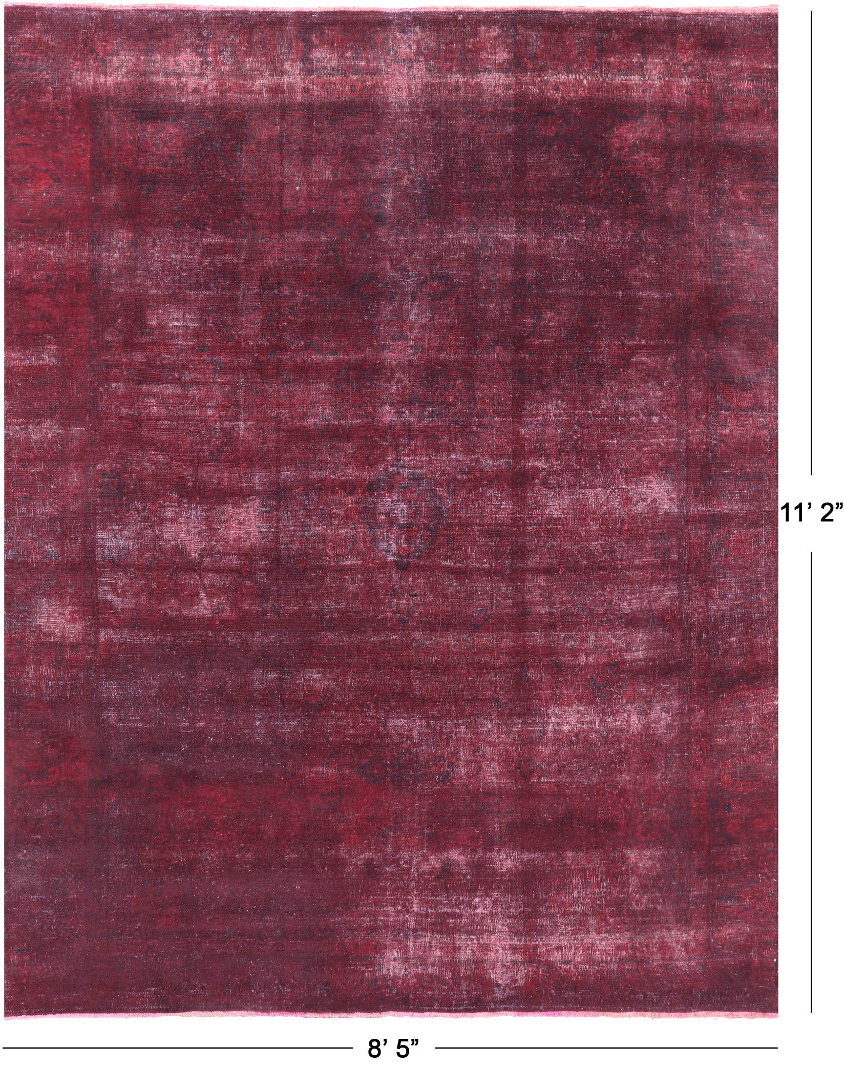 Persian Overdyed Hand Knotted Wool Rug - 8' 5" X 11' 2" - Golden Nile