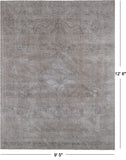 SUPER SALE Persian Vintage White Wash Hand Knotted Wool Area Rug - 9' 5" X 12' 6"