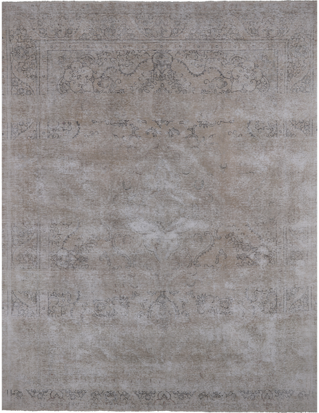 SUPER SALE Persian Vintage White Wash Hand Knotted Wool Area Rug - 9' 5" X 12' 6"