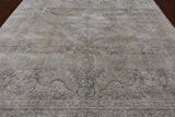 SUPER SALE Persian Vintage White Wash Hand Knotted Wool Area Rug - 9' 5" X 12' 6"
