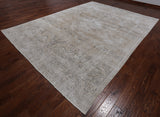 SUPER SALE Persian Vintage White Wash Hand Knotted Wool Area Rug - 9' 5" X 12' 6"