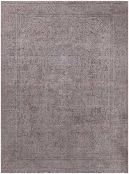 SUPER SALE Ivory Persian Vintage White Wash Hand Knotted Wool Rug - 7' 10" X 10' 10"