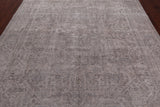 SUPER SALE Ivory Persian Vintage White Wash Hand Knotted Wool Rug - 7' 10" X 10' 10"