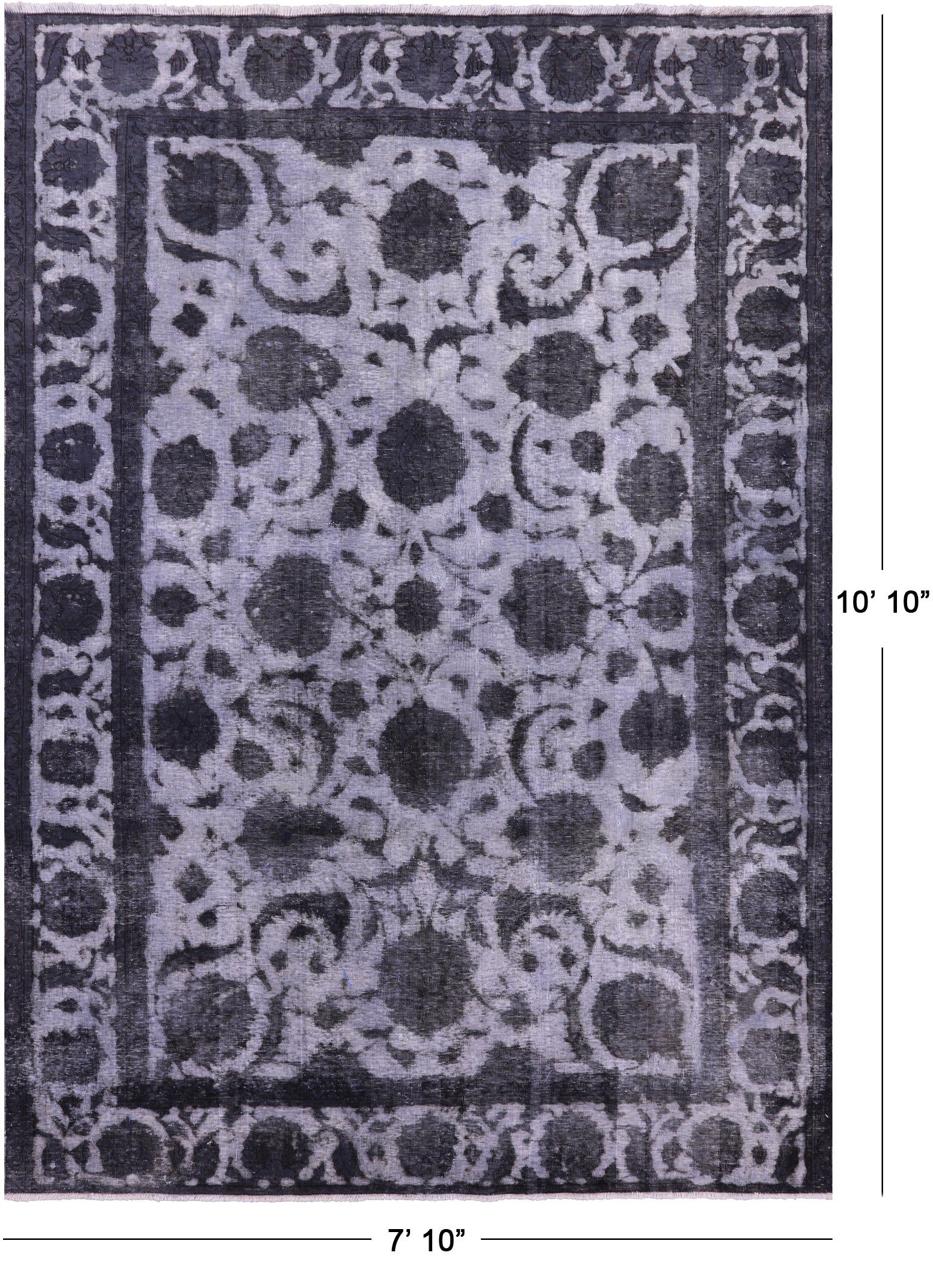 Persian Overdyed Hand Knotted Wool Rug - 7' 10" X 10' 10" - Golden Nile
