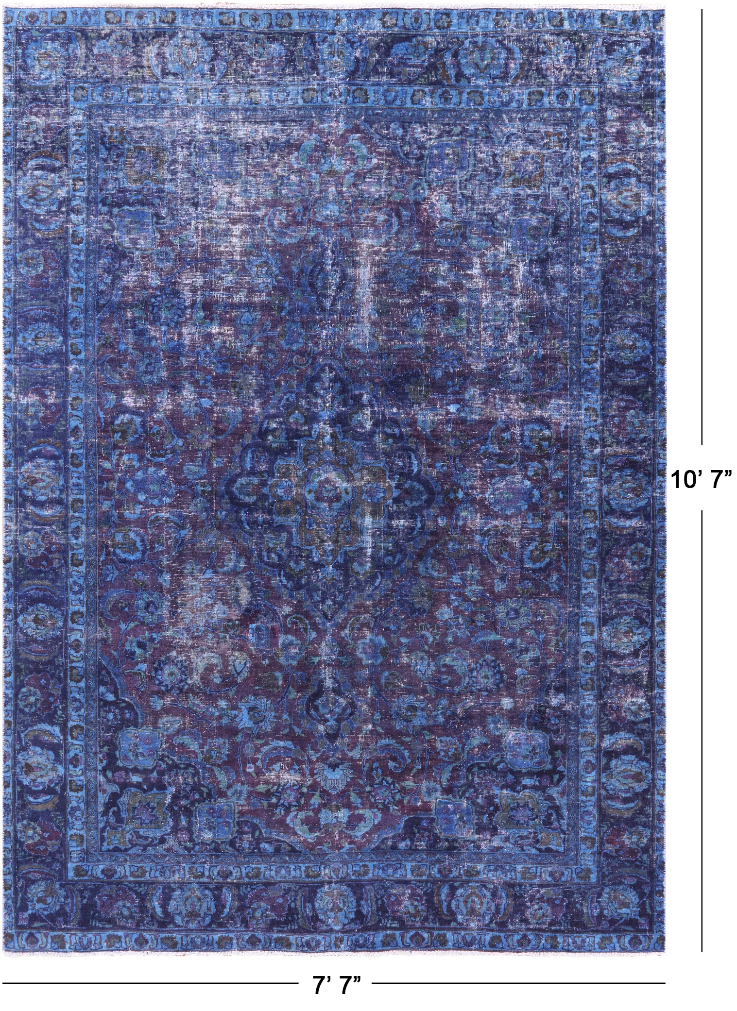 Persian Overdyed Hand Knotted Wool Rug - 7' 7" X 10' 7" - Golden Nile