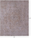 Ivory Persian Vintage White Wash Hand Knotted Wool Rug - 9' 8" X 12' 3" - Golden Nile