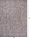 SUPER SALE Ivory Persian Vintage White Wash Hand Knotted Wool Rug - 9' 8" X 12' 3"