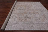 SUPER SALE Ivory Persian Vintage White Wash Hand Knotted Wool Rug - 9' 8" X 12' 3"
