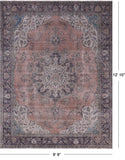 Pink Persian Vintage White Wash Hand Knotted Wool Rug - 9' 9" X 12' 10" - Golden Nile