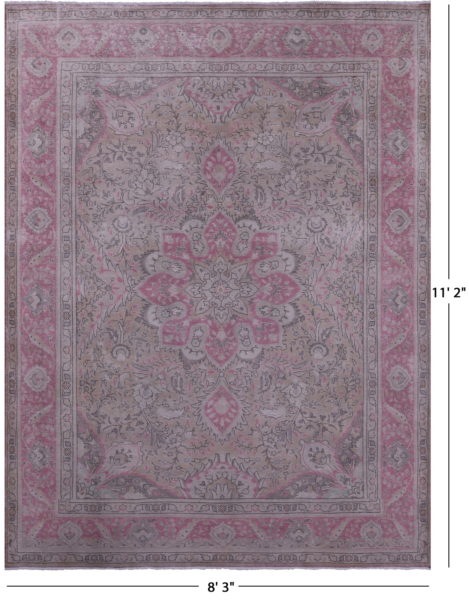 Persian Overdyed Handmade Wool Rug - 8' 3" X 11' 2" - Golden Nile
