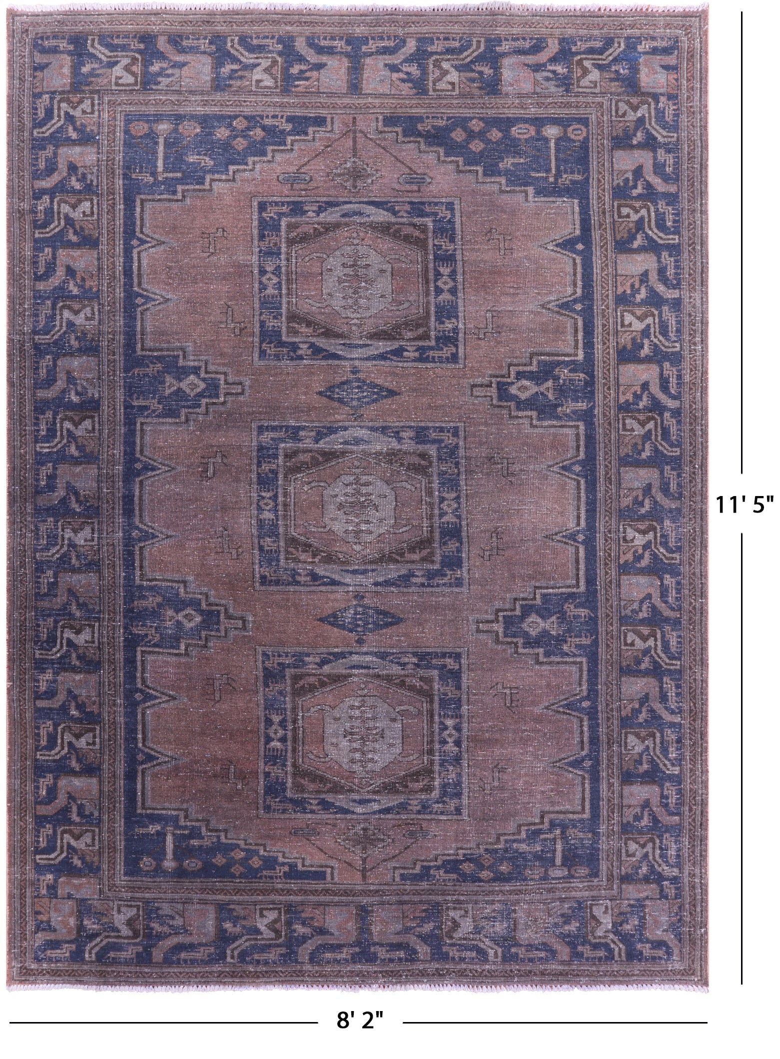 Persian Overdyed Handmade Wool Rug - 8' 2" X 11' 5" - Golden Nile