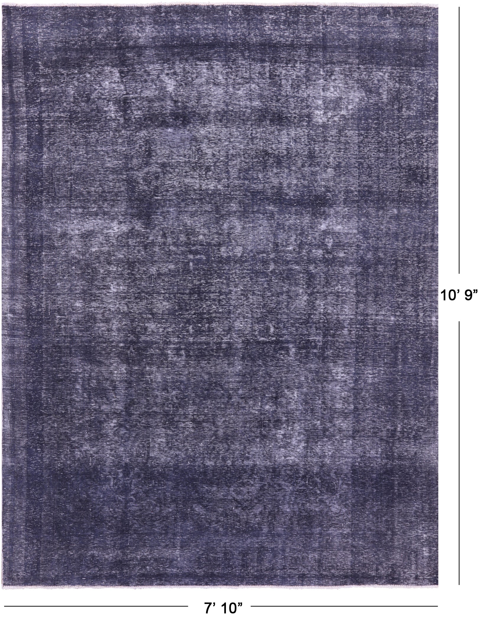 Persian Overdyed Hand Knotted Wool Rug - 7' 10" X 10' 9" - Golden Nile