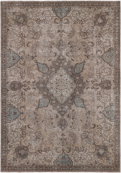 SUPER SALE Persian Vintage White Wash Hand Knotted Wool Rug - 7' 7" X 10' 8"