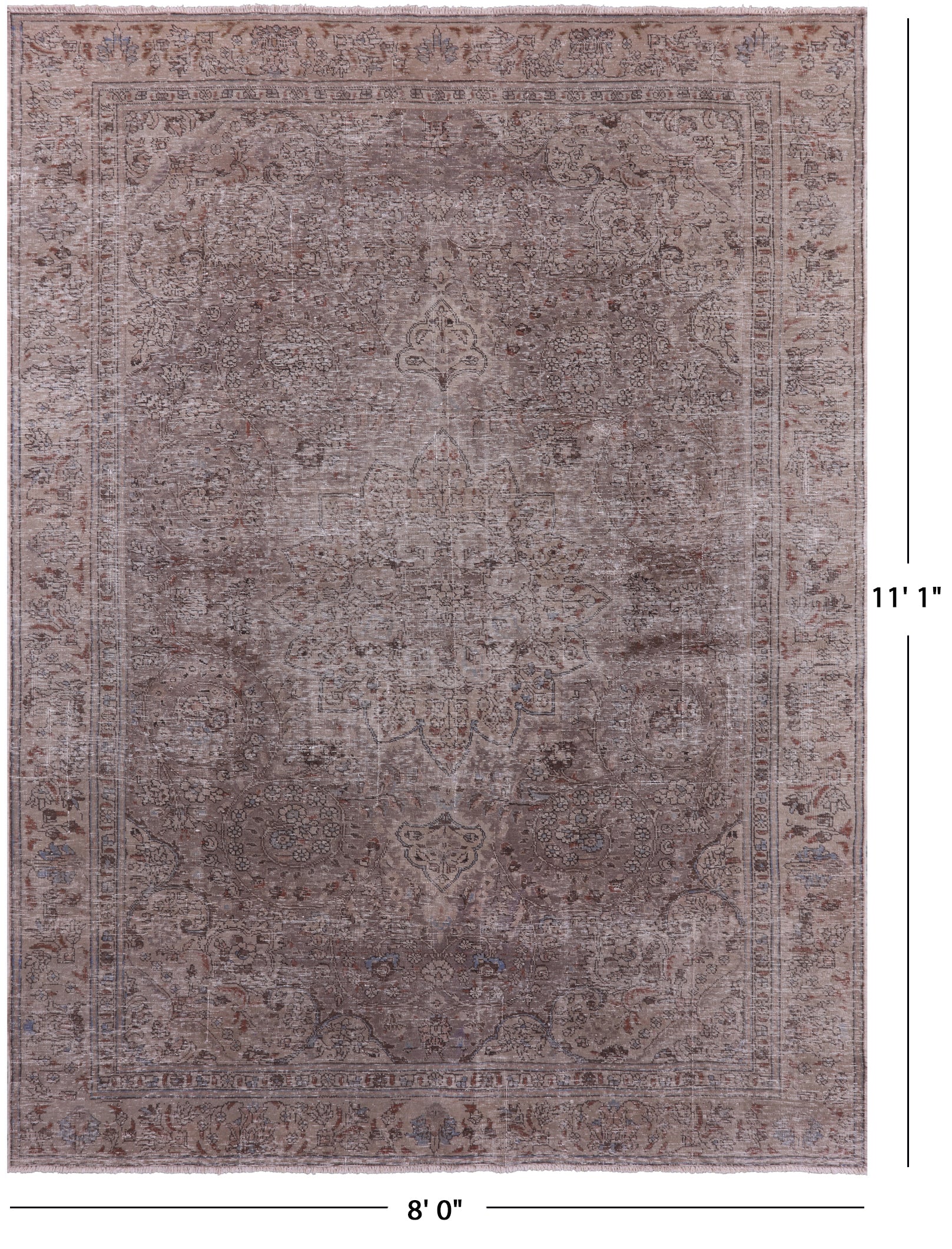 Persian Vintage White Wash Hand Knotted Wool Rug - 8' 0" X 11' 1" - Golden Nile