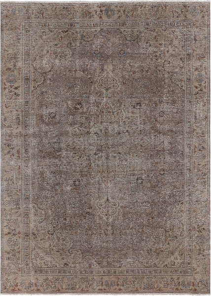 SUPER SALE Persian Vintage White Wash Hand Knotted Wool Rug - 8' 0" X 11' 1"