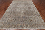 SUPER SALE Persian Vintage White Wash Hand Knotted Wool Rug - 8' 0" X 11' 1"