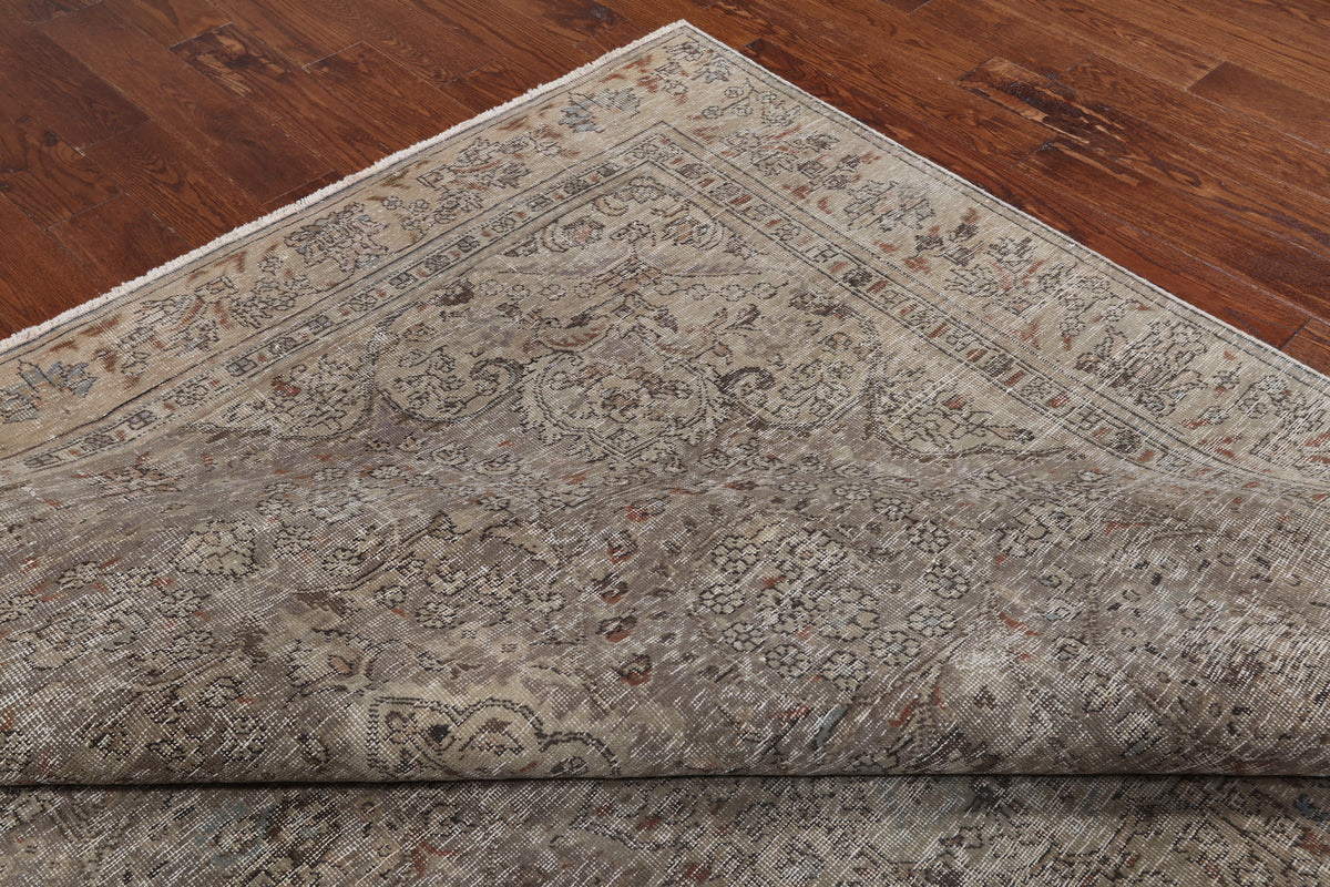 SUPER SALE Persian Vintage White Wash Hand Knotted Wool Rug - 8' 0" X 11' 1"
