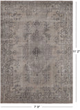 SUPER SALE Ivory Persian Vintage White Wash Handmade Wool Rug - 7' 8" X 11' 2"
