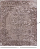 Ivory Persian Vintage White Wash Handmade Wool Rug - 9' 9" X 12' 3" - Golden Nile