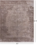 SUPER SALE Ivory Persian Vintage White Wash Handmade Wool Rug - 9' 9" X 12' 3"