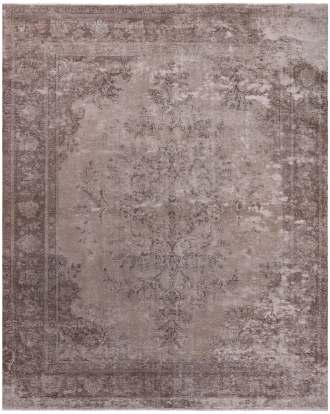 SUPER SALE Ivory Persian Vintage White Wash Handmade Wool Rug - 9' 9" X 12' 3"