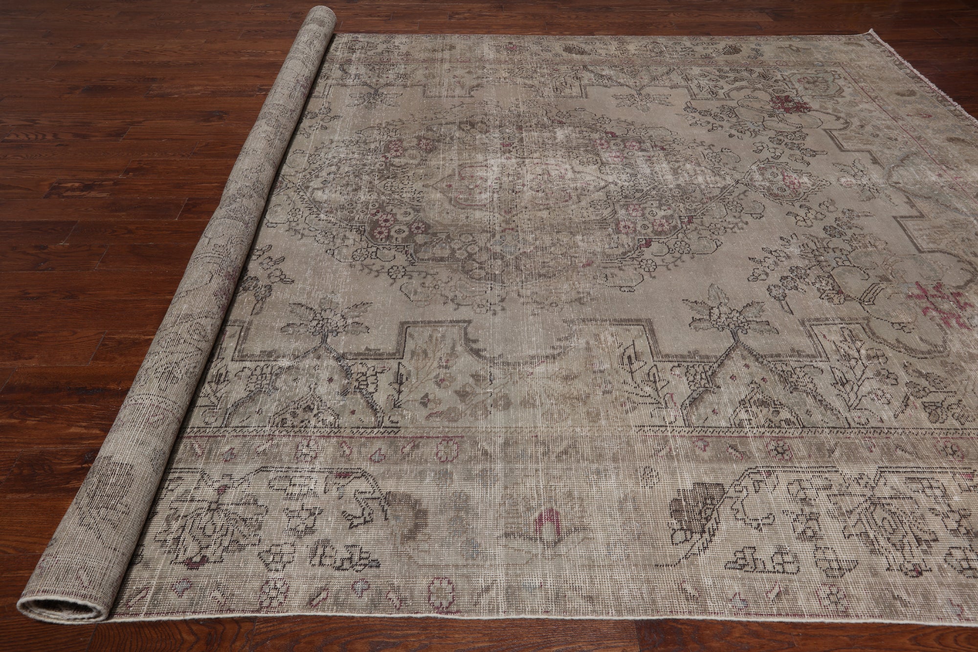 SUPER SALE Ivory Persian Overdyed Handmade Wool Rug - 9' 7" X 12' 10"