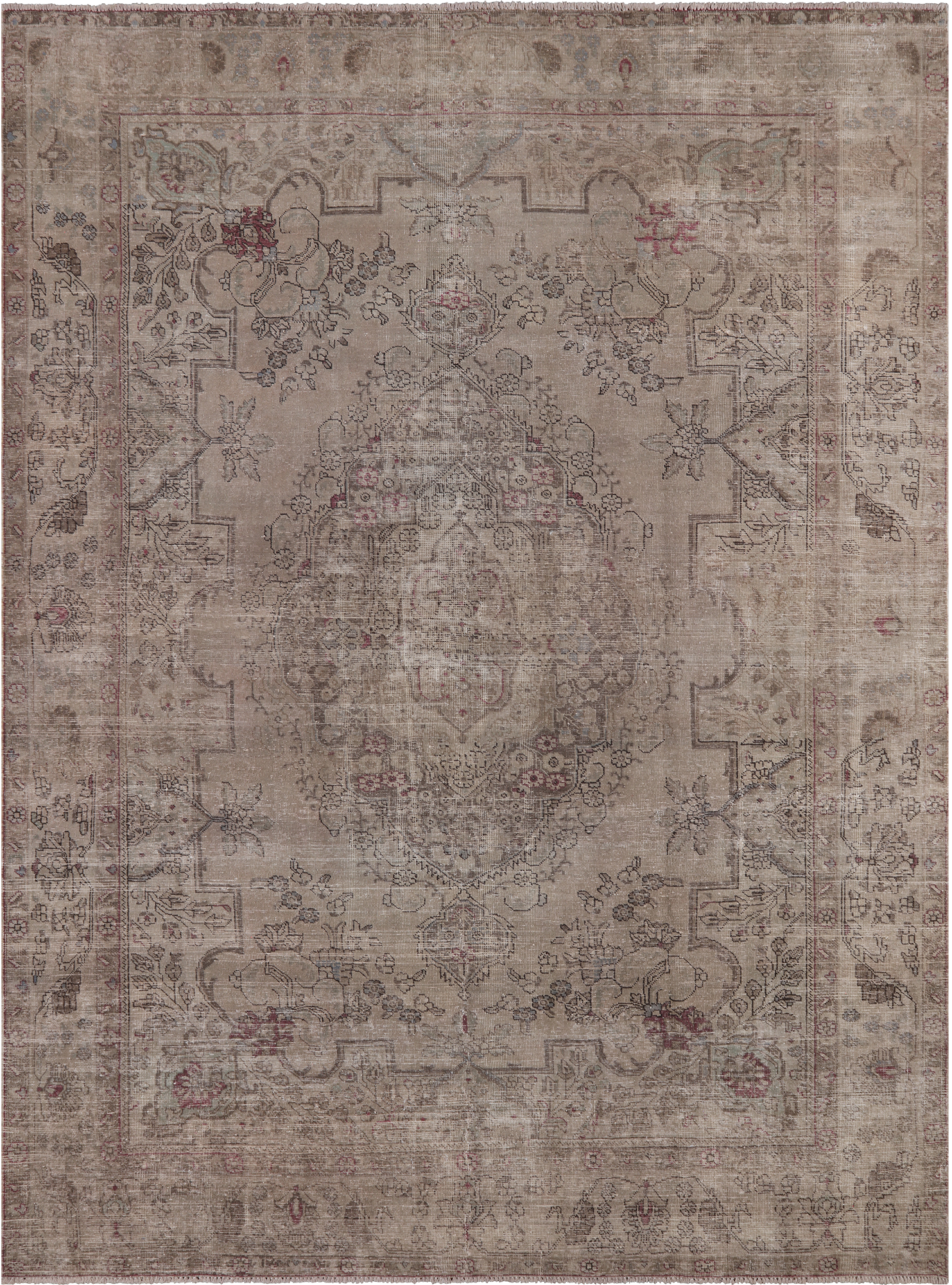 SUPER SALE Ivory Persian Overdyed Handmade Wool Rug - 9' 7" X 12' 10"