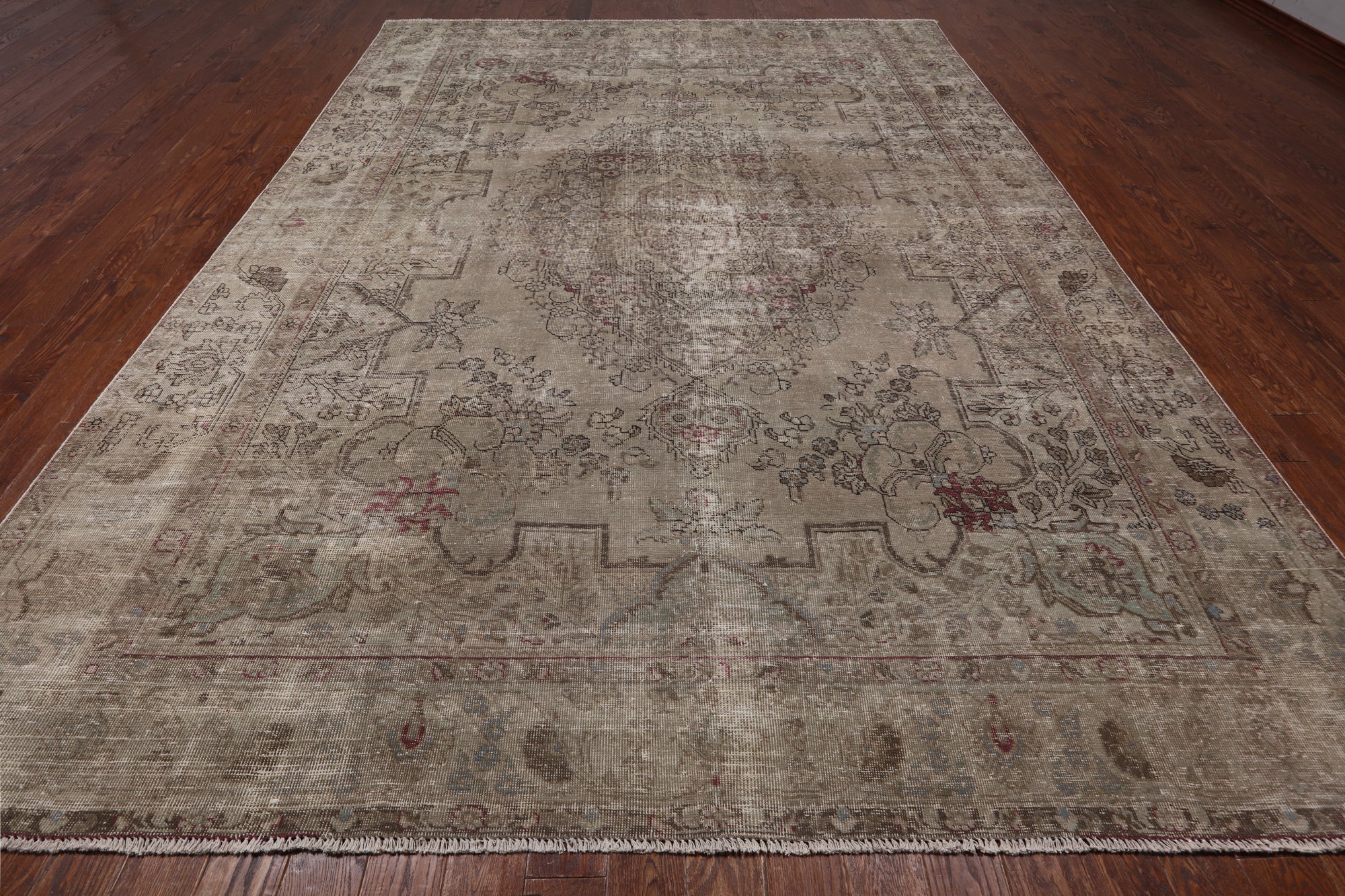 SUPER SALE Ivory Persian Overdyed Handmade Wool Rug - 9' 7" X 12' 10"