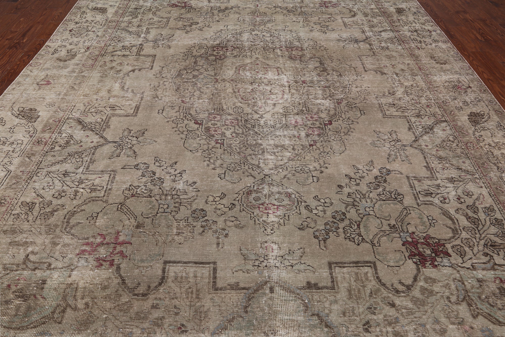 SUPER SALE Ivory Persian Overdyed Handmade Wool Rug - 9' 7" X 12' 10"