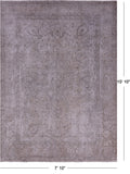 Ivory Persian Vintage White Wash Hand Knotted Wool Rug - 7' 10" X 10' 10" - Golden Nile