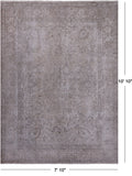 SUPER SALE Ivory Persian Vintage White Wash Hand Knotted Wool Rug - 7' 10" X 10' 10"