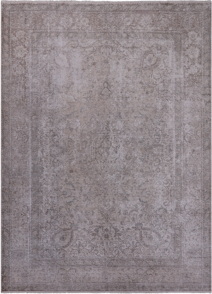 SUPER SALE Ivory Persian Vintage White Wash Hand Knotted Wool Rug - 7' 10" X 10' 10"