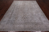 SUPER SALE Ivory Persian Vintage White Wash Hand Knotted Wool Rug - 7' 10" X 10' 10"