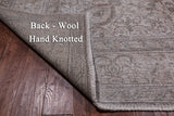 SUPER SALE Ivory Persian Vintage White Wash Hand Knotted Wool Rug - 7' 10" X 10' 10"