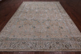 SUPER SALE Ivory Persian Vintage White Wash Handmade Wool Rug - 9' 3" X 12' 1"