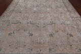 SUPER SALE Ivory Persian Vintage White Wash Handmade Wool Rug - 9' 3" X 12' 1"