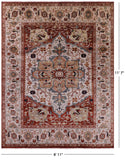 Ivory Heriz Serapi Hand Knotted Wool Rug - 8' 11" X 11' 7" - Golden Nile