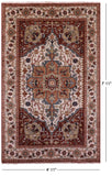 Ivory Heriz Serapi Hand Knotted Wool Rug - 4' 11" X 7' 11" - Golden Nile