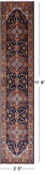 Blue Heriz Serapi Hand Knotted Wool Runner Rug - 2' 5" X 11' 8" - Golden Nile