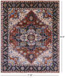 Rust Heriz Serapi Handmade Wool Rug - 7' 10" X 10' 0" - Golden Nile
